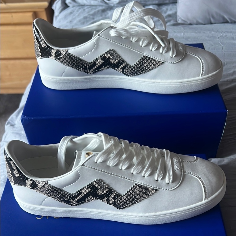 Stylish White and Black Women's Sneakers